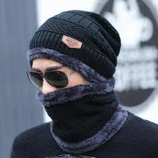 Wool cap And Neck warmer (Black)