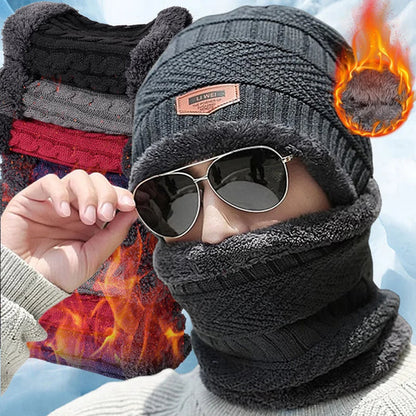 Wool cap And Neck warmer (Black)