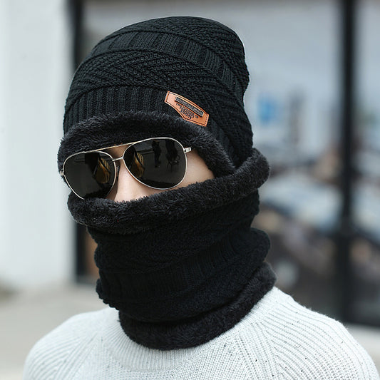 Wool cap And Neck warmer (Black)