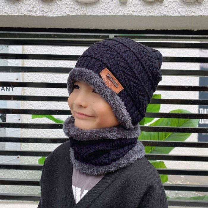 Wool cap And Neck warmer (Black)